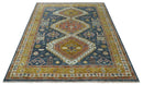 Hand Knotted Wool Area Rug - Rust Gold and Gray Traditional Custom Made