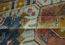 Hand Knotted Wool Area Rug - Rust Gold and Gray Traditional Custom Made