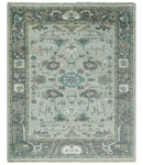 Silver, Gray and Brown Traditional Oriental Oushak Hand Knotted Multi Size wool Area Rug