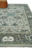 Silver Gray Brown Oriental Oushak Hand Knotted Wool Area Rug by The Rug Decor