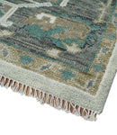 Silver, Gray and Brown Traditional Oriental Oushak Hand Knotted Multi Size wool Area Rug