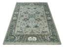 Silver Gray Brown Oriental Oushak Hand Knotted Wool Area Rug by The Rug Decor