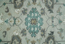 Silver Gray Brown Oriental Oushak Hand Knotted Wool Area Rug by The Rug Decor