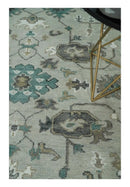 Silver Gray Brown Oriental Oushak Hand Knotted Wool Area Rug by The Rug Decor