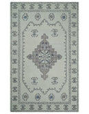 5x8, 6x9, 8x10 and 9x12 Ivory and Peach Persian Style Antique Oriental Tribal Hand Tufted Wool Area Rug |  TRI3