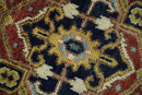 Traditional Blue and Rust Hand Knotted Wool Area Rug - Durable by The Rug Decor