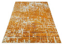 5x8 and 6x9 Gold, Rust and Ivory Modern Abstract Recycled Silk Rug