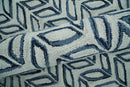 Contemporary Farmhouse Leaf's Hand Tufted Silver and Blue Loop Multi Size Wool Rug