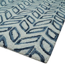 Silver and Blue Wool Area Rug - Loop Pile Hand Tufted by The Rug Decor