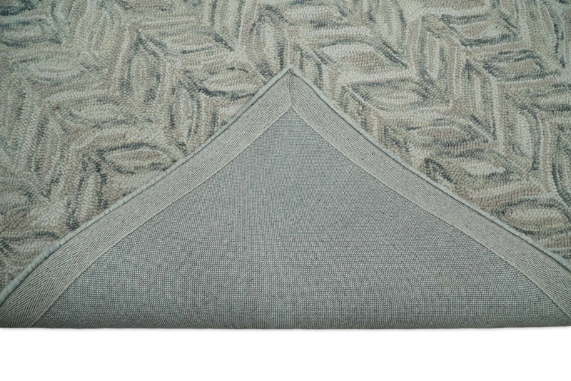 5x8 and 8x10 Beige and Gray Hand Tufted Modern Scandinavian Wool Loop Rug | ALCH1