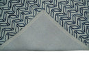 5X8 and 8x10 Contemporary Farmhouse Leaf's Hand Tufted Silver and Blue Loop Wool Rug