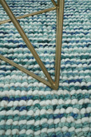 Hand Woven Teal Wool Contemporary Area Rug with Premium Textured Finish Modern Design by The Rug Decor
