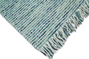 Hand Woven Teal Wool Contemporary Area Rug with Premium Textured Finish Modern Design by The Rug Decor