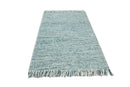 Hand Woven Teal Wool Contemporary Area Rug with Premium Textured Finish Modern Design by The Rug Decor
