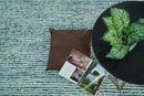 Contemporary Hand Woven Teal Wool Area Rug