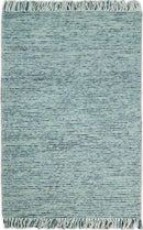 Hand Woven Teal Wool Contemporary Area Rug with Premium Textured Finish Modern Design by The Rug Decor