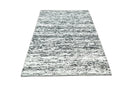 Black and Ivory Handmade Wool Area Rug 5x8 - Artisan Crafted