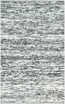 Black and Ivory Handmade Wool Area Rug 5x8 - Artisan Crafted