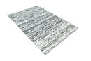 Black and Ivory Handmade Wool Area Rug 5x8 - Artisan Crafted