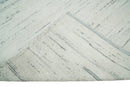 Handmade Modern Ivory and Gray Wool Area Rug 5x8 - Durable Soft Pile Finish for Homes