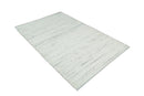 Handmade Modern Ivory and Gray Wool Area Rug 5x8 - Durable Soft Pile Finish for Homes