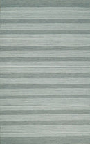 Hand Tufted Wool Area Rug with Grey and Ivory Striped - Modern Contemporary Design