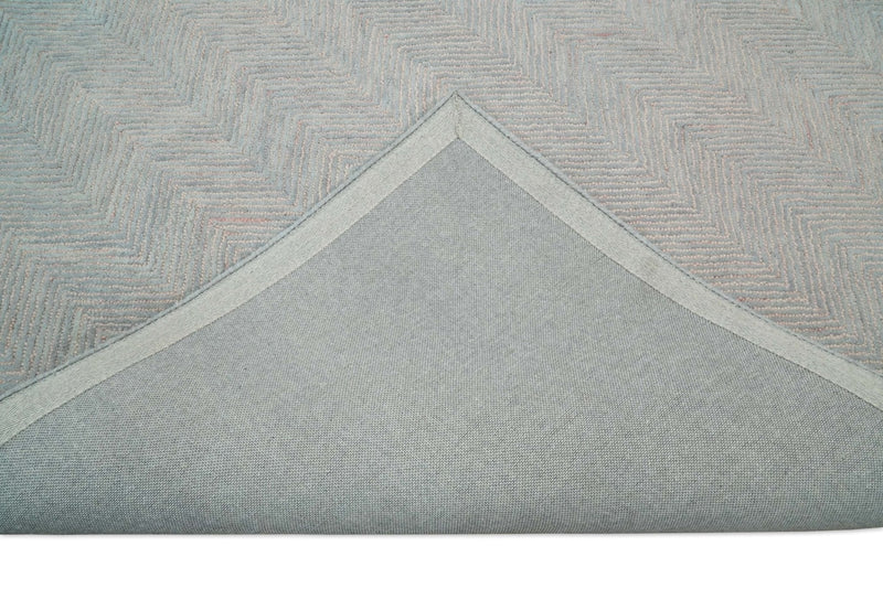 5x8 and 8x10 Hand Made Woolen Modern Pink and Gray Area Rug | EVE002