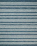 Blue Modern Stripes Pattern Hand Tufted Wool Area Rug
