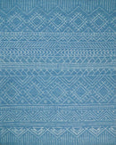 5x8 and 8x10 Hand Made Woolen Tribal Solid Blue Area Rug | AZT002