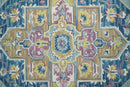 Kids, Nursery and Living Room Rug Hand Tufted Blue and Pink Wool Textured Loop Multi Size Area Rug
