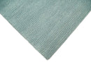 Solid Blue Wool Area Rug Hand Woven Modern Minimalist Premium