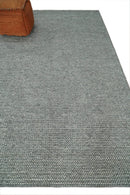 Handwoven Modern Solid Gray Wool Area Rug