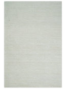 Contemporary Solid Design Ivory Handwoven Wool Area Rug