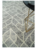Beige and Gray Hand Tufted Wool Area Rug Modern Contemporary