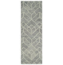 Beige and Gray Hand Tufted Wool Area Rug Modern Contemporary