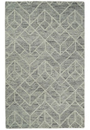 Beige and Gray Hand Tufted Wool Area Rug Modern Contemporary