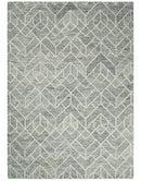 Beige and Gray Hand Tufted Wool Area Rug Modern Contemporary