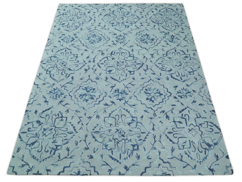 5x8 and 8x11 Handmade Area rug made with fine  Wool Area Rug | TRD6380B