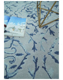 Blue Traditional Hand Tufted Wool Area Rug Durable Soft Pile
