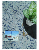 Blue Traditional Hand Tufted Wool Area Rug Durable Soft Pile