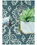 Hand Tufted Traditional Teal and Ivory Wool Area Rug