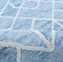 Blue and Silver Hand Tufted Wool Area Rug 5x8 - Modern Contemporary Plush Textured
