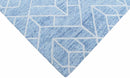 Blue and Silver Hand Tufted Wool Area Rug 5x8 - Modern Contemporary Plush Textured