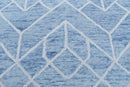 Blue and Silver Hand Tufted Wool Area Rug 5x8 - Modern Contemporary Plush Textured