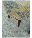 Silver and Beige Modern Hand Tufted Wool Area Rug Contemporary Style