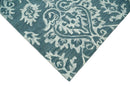 Hand Tufted Traditional Teal and Ivory Wool Area Rug Premium