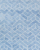 Modern Contemporary Blue Hand Tufted Wool Area rug