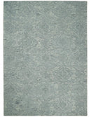 Silver and Beige Modern Hand Tufted Wool Area Rug Contemporary Style