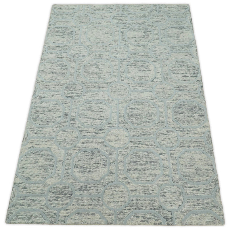 5x8 and 8x11  Handmade Area rug made with fine Wool Area Rug | TRD6376B