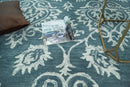 Hand Tufted Traditional Teal and Ivory Wool Area Rug